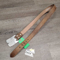 Soft Leather Belt, Square Belt Buckle *vgc, creases, stains, scratches, dents, dirt/residue, scrapes
