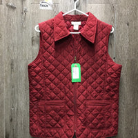 Puffy Vest, zipper *gc, stained collar edge, slices

