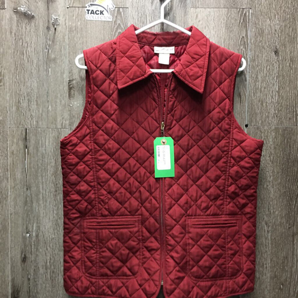 Puffy Vest, zipper *gc, stained collar edge, slices