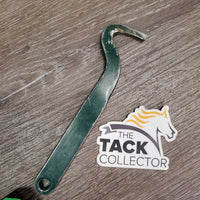 Thick Flat Metal Hoof Pick *fair, scraped, bent, rough, broken tip end
