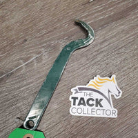 Thick Flat Metal Hoof Pick *fair, scraped, bent, rough, broken tip end
