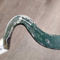 Thick Flat Metal Hoof Pick *fair, scraped, bent, rough, broken tip end
