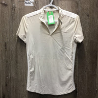 SS Show Shirt, 1/4 zip up, snap collar *gc, missing tab, mnr edge stains
