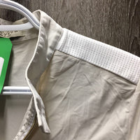 SS Show Shirt, 1/4 zip up, snap collar *gc, missing tab, mnr edge stains
