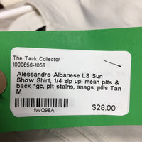 LS Sun Show Shirt, 1/4 zip up, mesh pits & back *gc, pit stains, snags, pills
