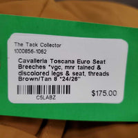 Euro Seat Breeches *vgc, mnr stained & discolored legs & seat, threads
