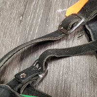 Full Suede Chaps *gc/fair, faded, v.rubbed, stains, older, dirty, stiff, marks, unstitched strap
