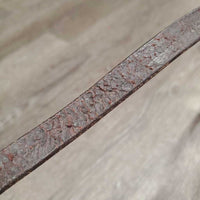 1 ONLY Narrow Leather Split Rein, 1 leather tie *gc, dry, mnr dirt/residue, stiff, bent/folded
