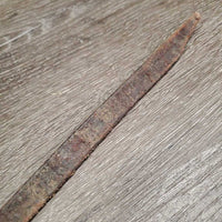 1 ONLY Narrow Leather Split Rein, 1 leather tie *gc, dry, mnr dirt/residue, stiff, bent/folded
