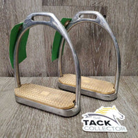 Fine Hvy Stirrup Irons, 2x grips *gc/fair, stains, scratches, dirt, residue, v.discolored
