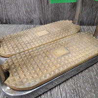 Fine Hvy Stirrup Irons, 2x grips *gc/fair, stains, scratches, dirt, residue, v.discolored
