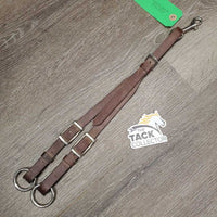 Thick Adjustable Running Martingale Attachment ONLY, buckle end, snap *gc/fair, dirty, stiff, dryt, older, rubs, slice
