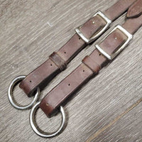 Thick Adjustable Running Martingale Attachment ONLY, buckle end, snap *gc/fair, dirty, stiff, dryt, older, rubs, slice
