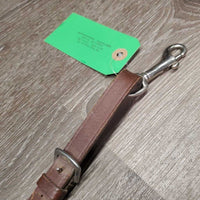 Thick Adjustable Running Martingale Attachment ONLY, buckle end, snap *gc/fair, dirty, stiff, dryt, older, rubs, slice
