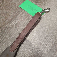 Thick Adjustable Running Martingale Attachment ONLY, buckle end, snap *gc/fair, dirty, stiff, dryt, older, rubs, slice
