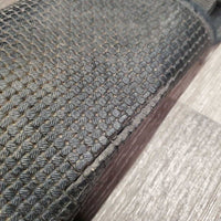 Wide Neoprene Cinch, 2x D Rings *fair/poor, v.dry, stiff & edge cracks, edge rubs & holes, older
