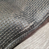 Wide Neoprene Cinch, 2x D Rings *fair/poor, v.dry, stiff & edge cracks, edge rubs & holes, older
