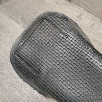 Wide Neoprene Cinch, 2x D Rings *fair/poor, v.dry, stiff & edge cracks, edge rubs & holes, older
