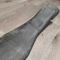 Wide Neoprene Cinch, 2x D Rings *fair/poor, v.dry, stiff & edge cracks, edge rubs & holes, older
