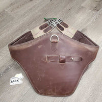 Large Belly Girth, 2x els, D Ring, Strap *gc, scrapes, faded & rubs, older, clean & mnr dirt, hairy seams
