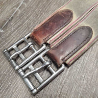 Large Belly Girth, 2x els, D Ring, Strap *gc, scrapes, faded & rubs, older, clean & mnr dirt, hairy seams
