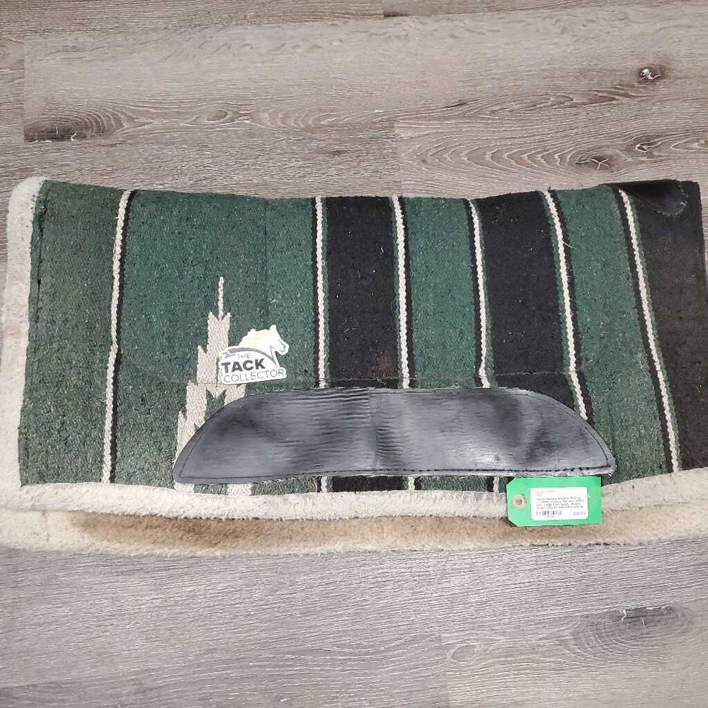 Fleece Bottom Navajo Western Pad *gc, v. rubbed, clumpy, mnr hair, faded, pills, snags, bare spots, undone stitch, threads