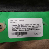 Fleece Bottom Navajo Western Pad *gc, v. rubbed, clumpy, mnr hair, faded, pills, snags, bare spots, undone stitch, threads
