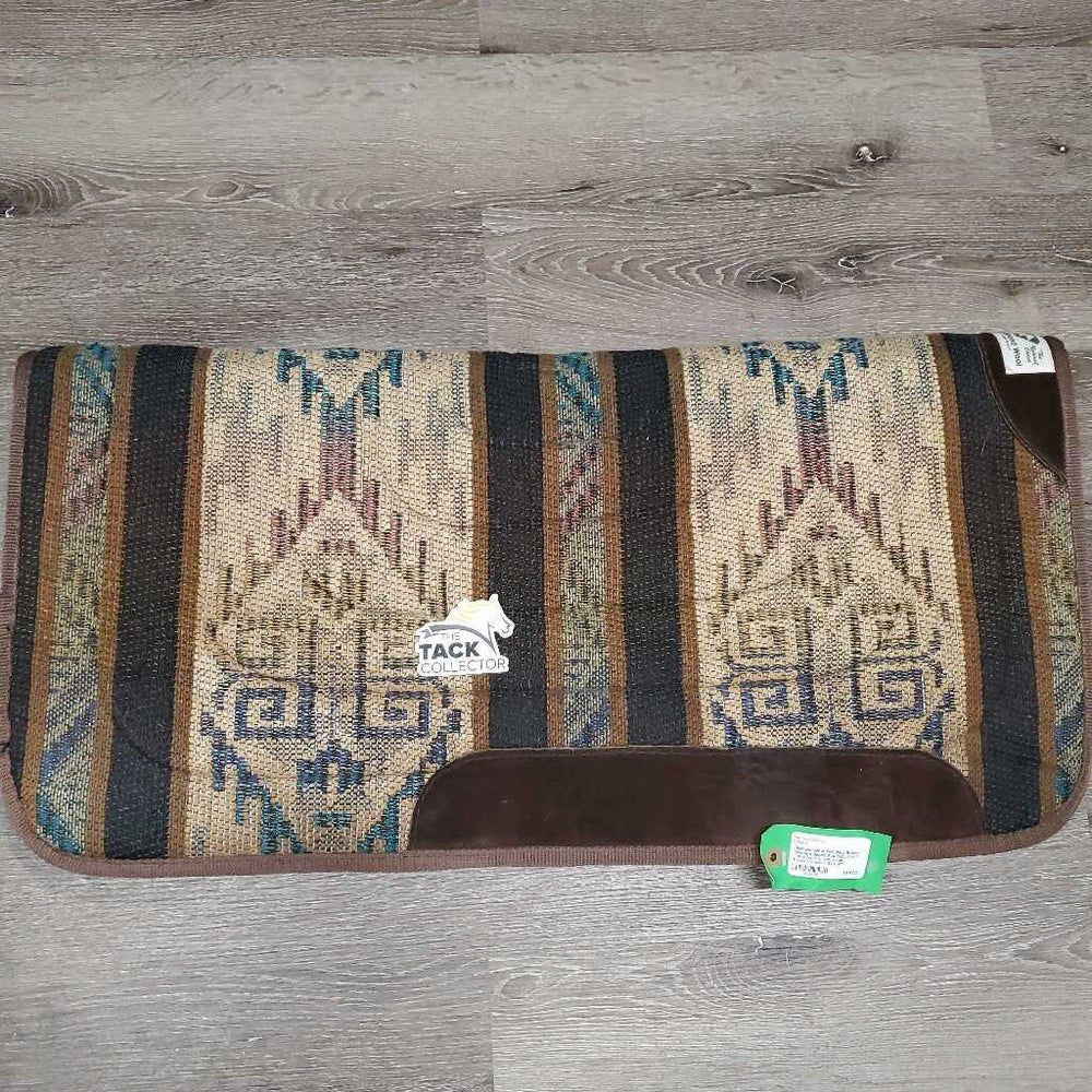 Thin Wool Bottom Western Saddle Pad *vgc, older? mnr rubs, dirt, hair, snags