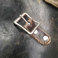 Leather Saddle Bag *gc/fair, older, v.dry, rubbed & faded, scratches
