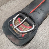 Thick Soft Neoprene Cinch, 2x D Rings *gc/fair, clean & residue, chipped & rips, older, stains, faded
