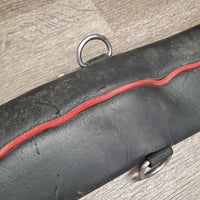 Thick Soft Neoprene Cinch, 2x D Rings *gc/fair, clean & residue, chipped & rips, older, stains, faded
