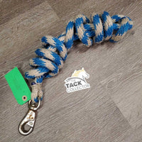 Stiff Nylon Lead Rope, bull snap *gc/fair, v.frayed & rubbed, rusty, dingy
