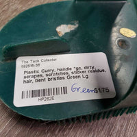 Plastic Curry, handle *gc, dirty, scrapes, scratches, sticker residue, hair, bent bristles
