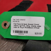 Full Face & Neck Sweat Cover, velcro *gc/fair, dirty, stains, edge rubs & frays
