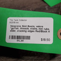 Neoprene Skid Boots, velcro *gc/fair, threads, stains, mnr rubs, older, cracking edges
