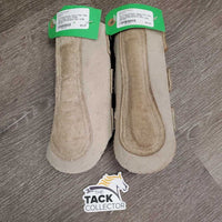 Pr Closed Boots, velcro *fair, rubs, hairy, dingy, dirty, stains, discolored/yellowed, hole, v.pilly
