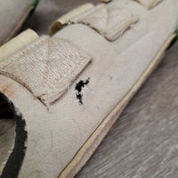 Pr Closed Boots, velcro *fair, rubs, hairy, dingy, dirty, stains, discolored/yellowed, hole, v.pilly
