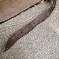 Fleece Lined Wide Leather Breastcollar *fair/poor, cracks, dry, clumpy, hair, stiff, stains, older, rusty, needs new straps, fleece pulling off
