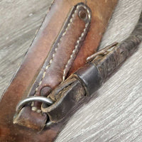 Fleece Lined Wide Leather Breastcollar *fair/poor, cracks, dry, clumpy, hair, stiff, stains, older, rusty, needs new straps, fleece pulling off
