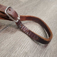 Nylon Web & Thick Fleece Breastcollar, spring snap, leather straps *gc, hairy, clumpy, older, rusty, scrapes
