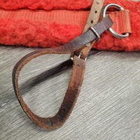 Nylon Web & Thick Fleece Breastcollar, spring snap, leather straps *gc, hairy, clumpy, older, rusty, scrapes
