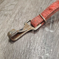 Nylon Web & Thick Fleece Breastcollar, spring snap, leather straps *gc, hairy, clumpy, older, rusty, scrapes
