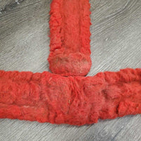 Nylon Web & Thick Fleece Breastcollar, spring snap, leather straps *gc, hairy, clumpy, older, rusty, scrapes
