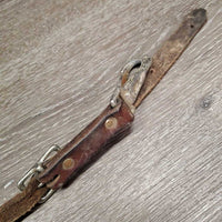 Adjustable Leather Tie Down? Strap, 2x snaps *fair, stains, dirty, scrapes, rust, xholes
