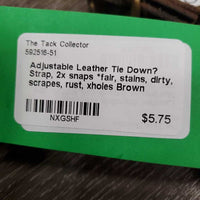 Adjustable Leather Tie Down? Strap, 2x snaps *fair, stains, dirty, scrapes, rust, xholes

