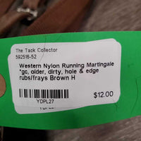Western Nylon Running Martingale *gc, older, dirty, hole & edge rubs/frays
