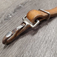 Thick Western Running Martingale, snap *fair, older, v.dry, v.stiff, cracking, xholes, stains, mnr undone stitching, too small snap
