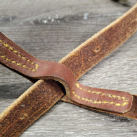 Flat Thin Leather Western Running Martingale *vgc, no stopper, rubs, scrapes, rust, clean, stiff, xholes
