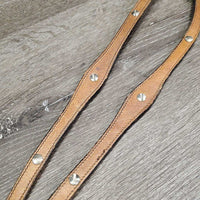 Silver/Leather Headstall, Breastplate *gc/fair, clean, stains, edge scrapes & rubs, mnr creases, TORN Holes, Missing screws

