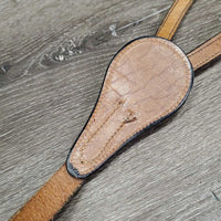 Silver/Leather Headstall, Breastplate *gc/fair, clean, stains, edge scrapes & rubs, mnr creases, TORN Holes, Missing screws
